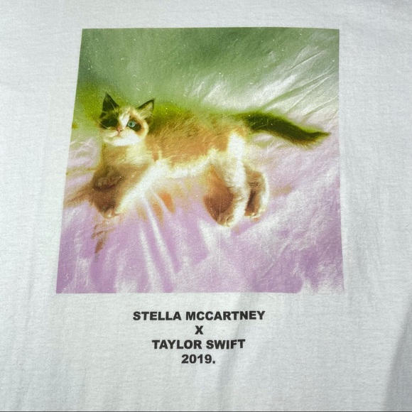 SOLD Taylor Swift x Stella McCartney Benji Instagram Cat Tee Small NEW - Picture 2 of 5